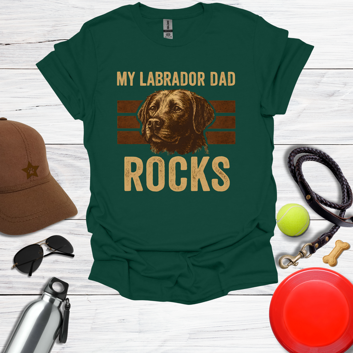 My Labrador Dad Rocks Retro T-Shirt