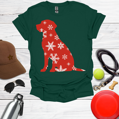 Christmas Labrador Red & Snowflake Tee