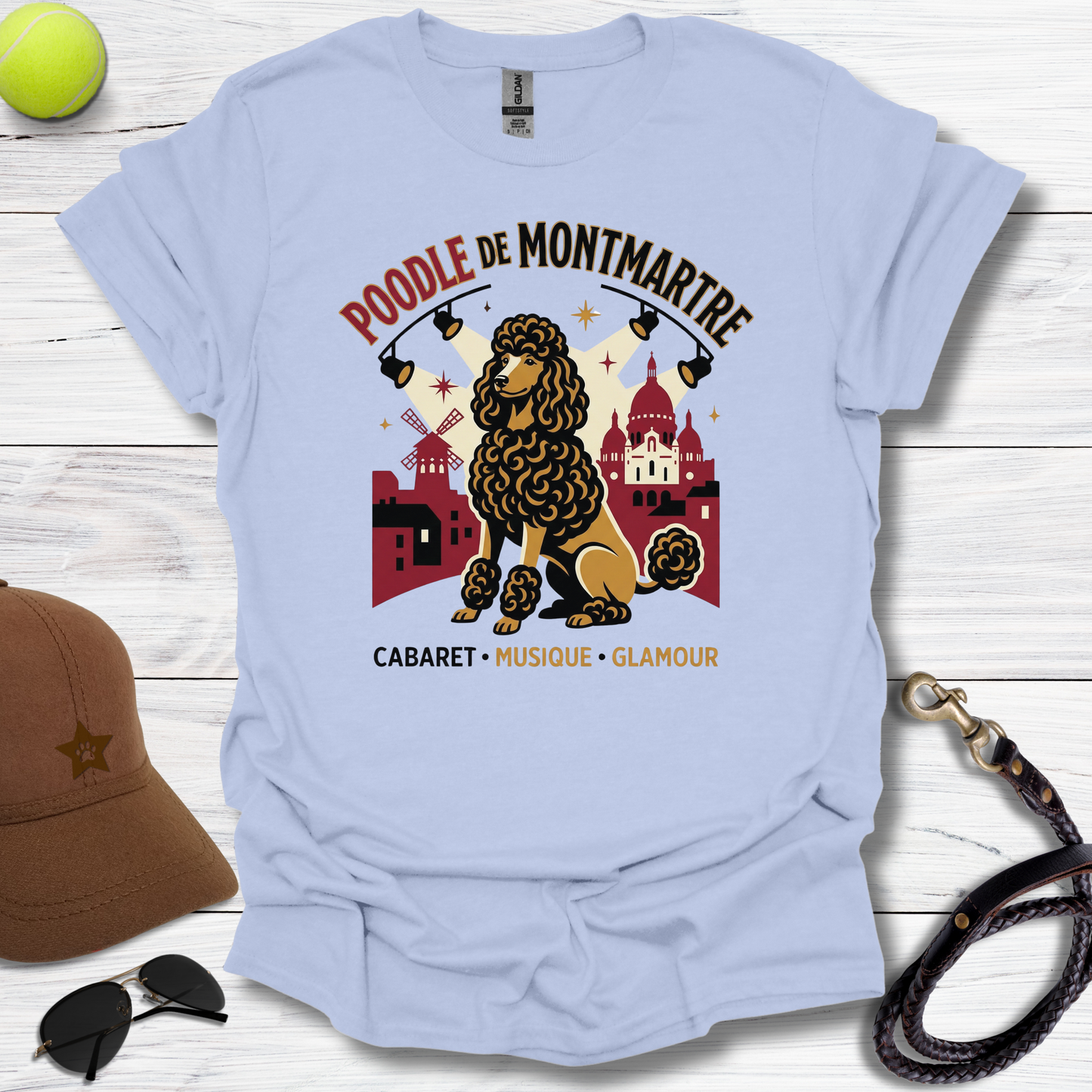Poodle Cafe De Montmartre T-Shirt