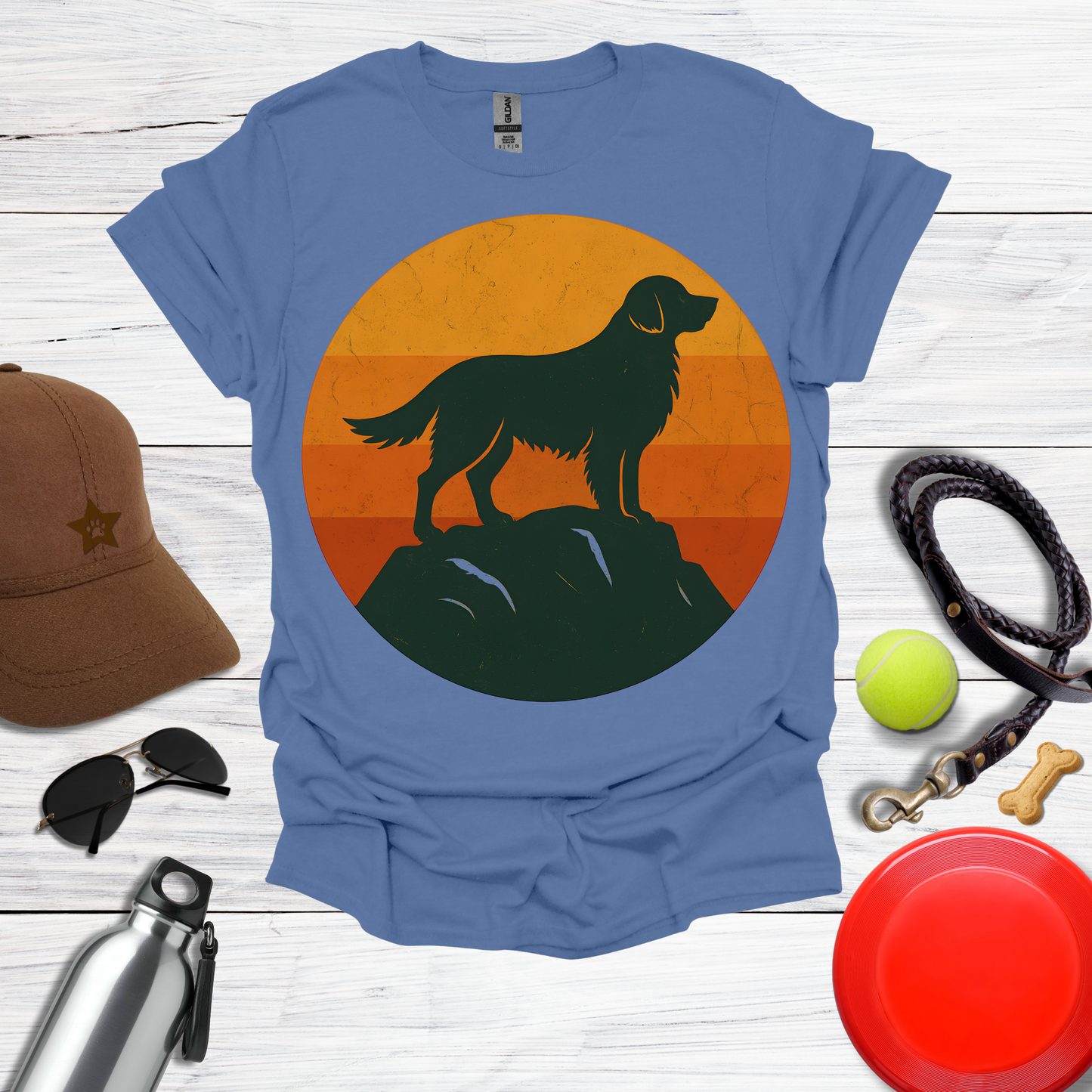 Golden Retriever at Sunset Peak T-Shirt