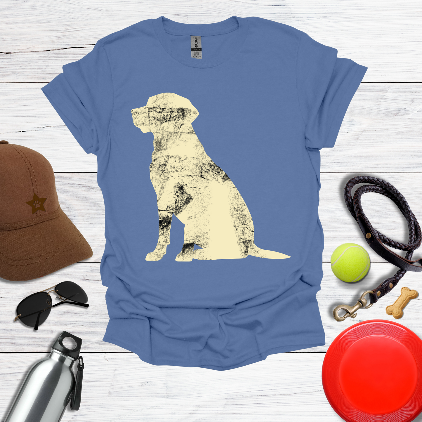 Grunge Labrador Silhouette T-Shirt