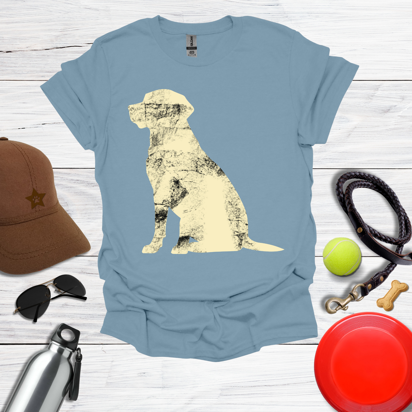 Grunge Labrador Silhouette T-Shirt