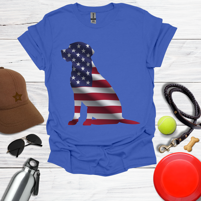 American Flag Labrador Silhouette T-Shirt