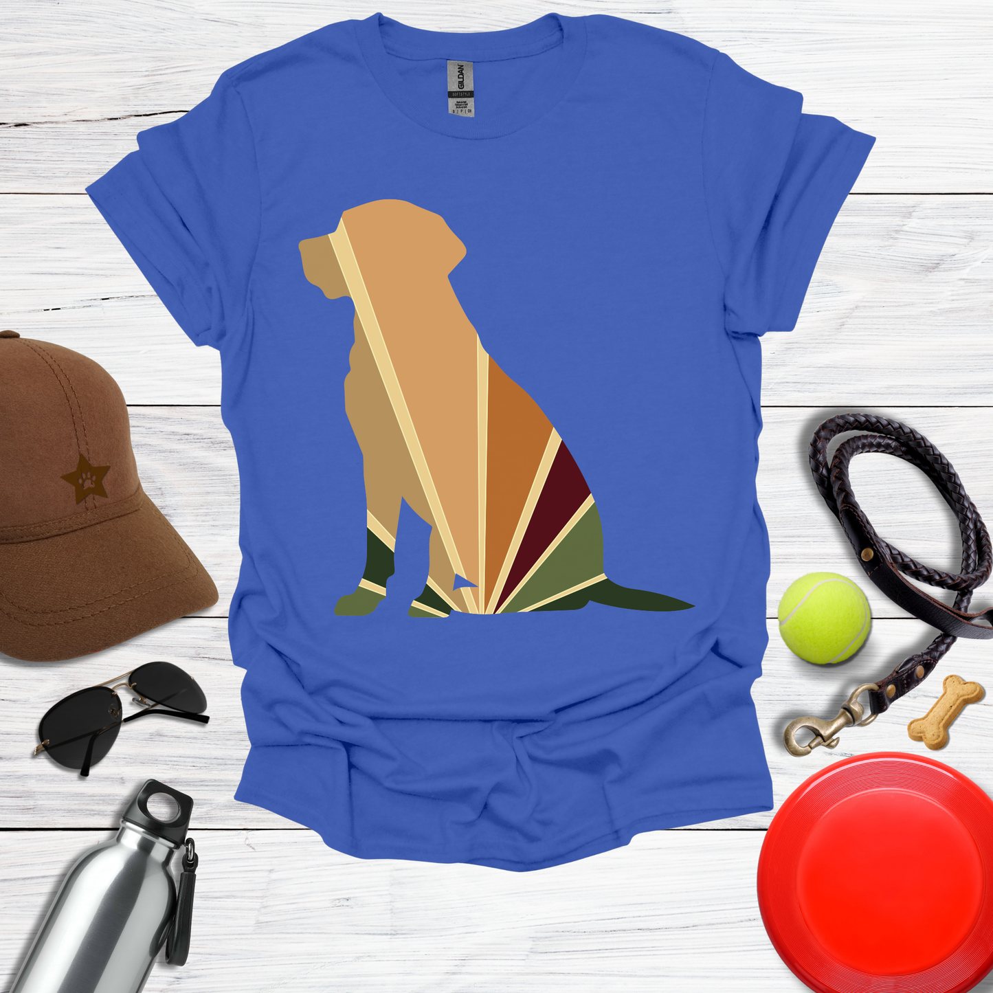 Retro Color Labrador Silhouette Tee