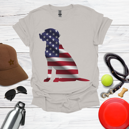 American Flag Labrador Silhouette T-Shirt