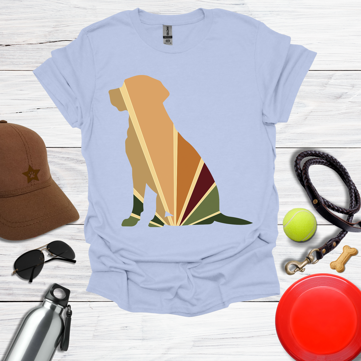 Retro Color Labrador Silhouette Tee