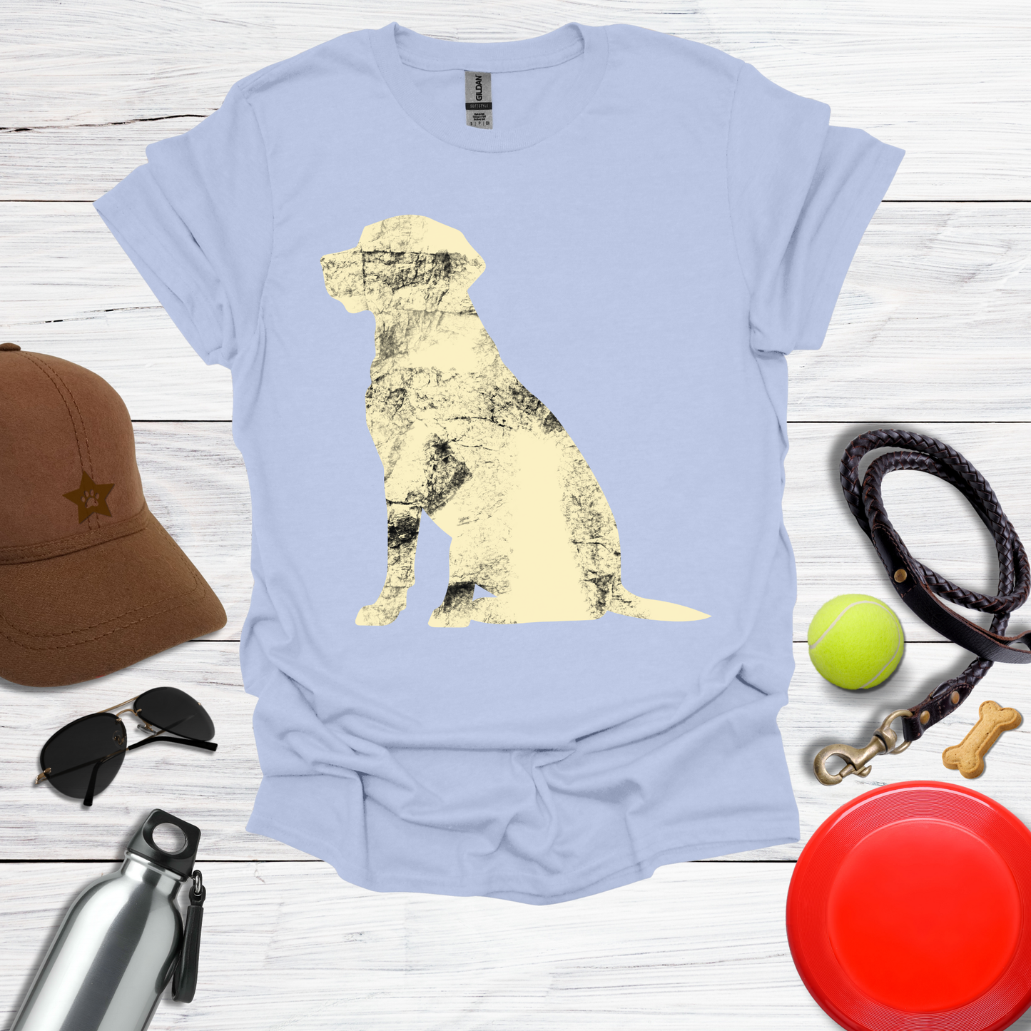 Grunge Labrador Silhouette T-Shirt