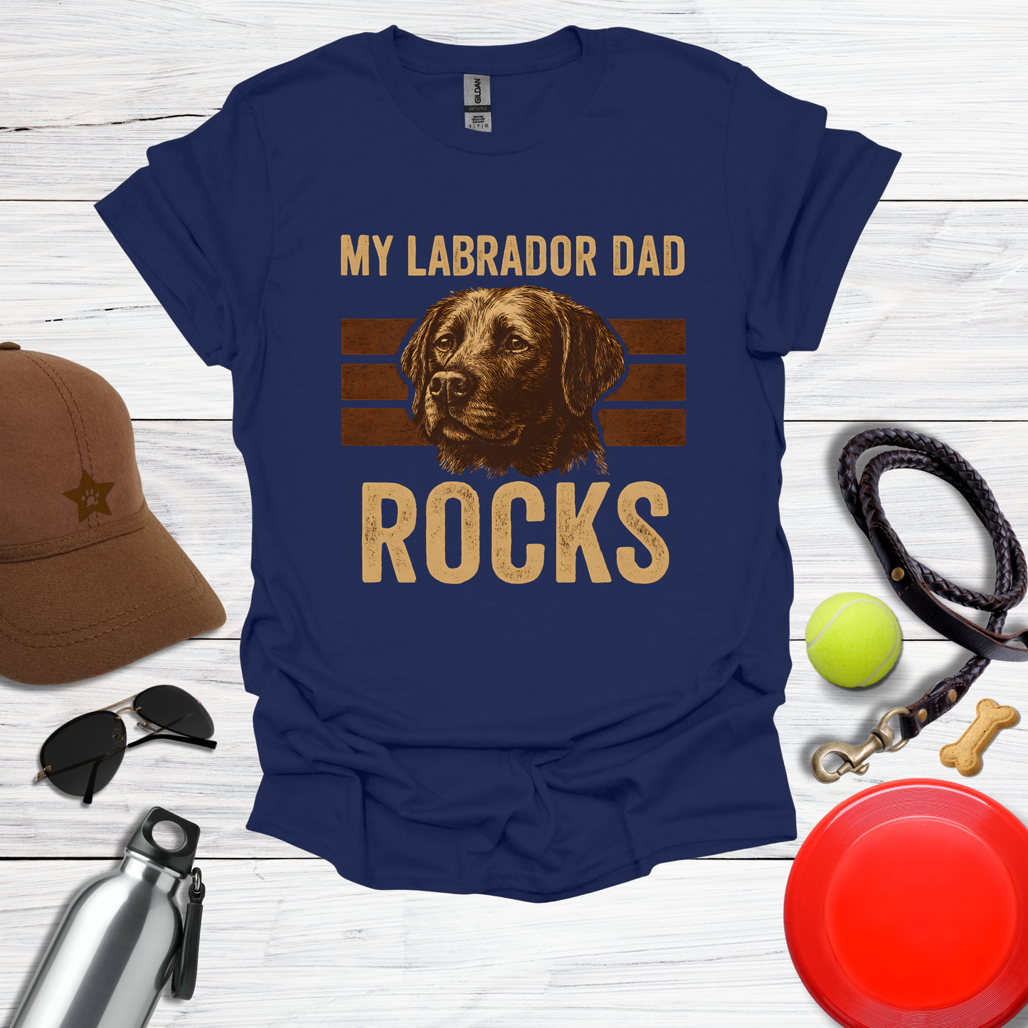 My Labrador Dad Rocks Retro T-Shirt