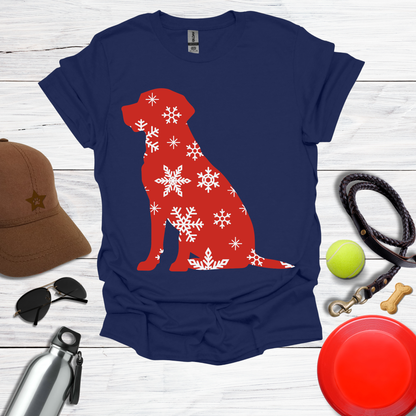 Christmas Labrador Red & Snowflake Tee