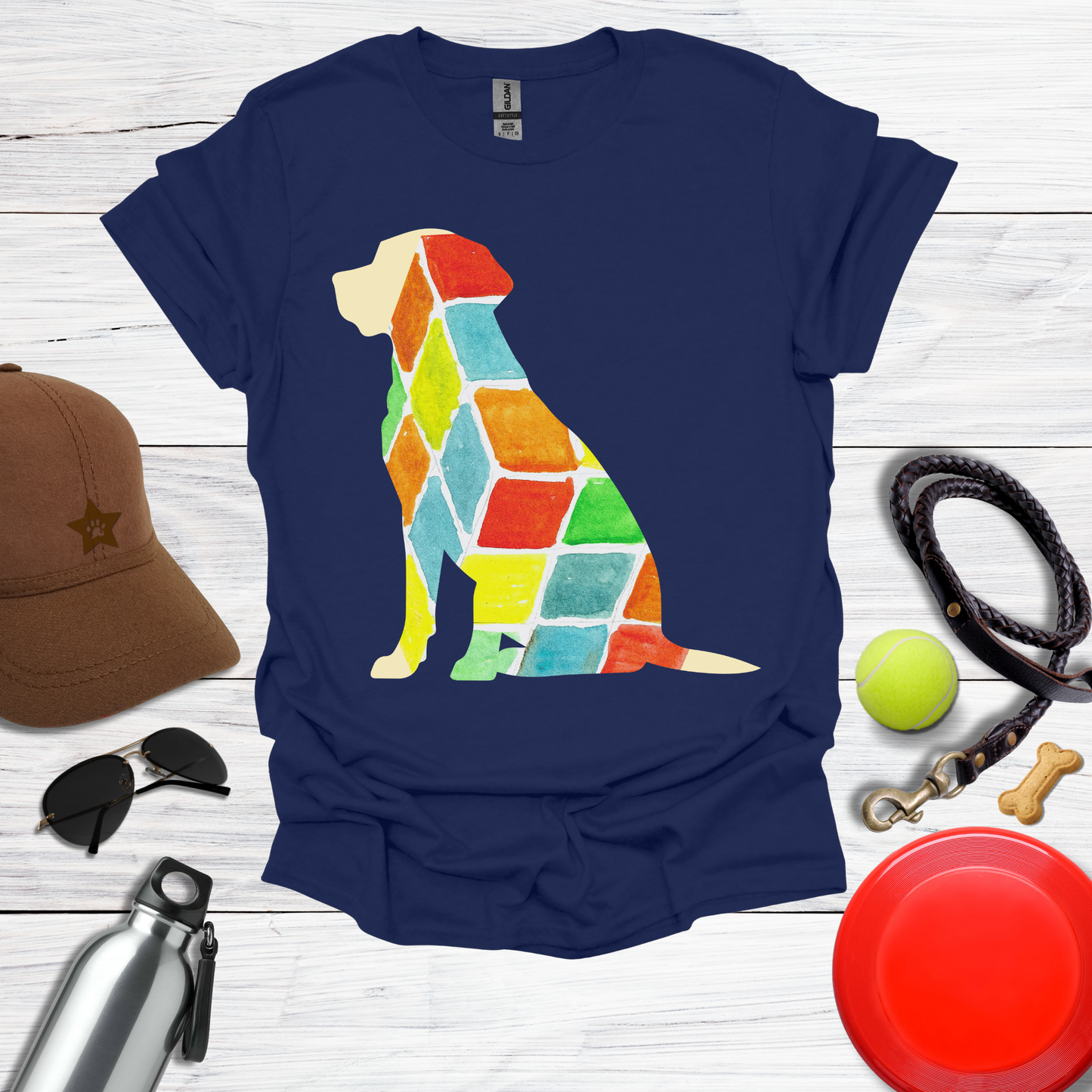 Watercolor Patchwork Labrador Tee