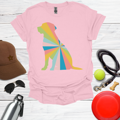 Rainbow Geometric Labrador Dog T-Shirt