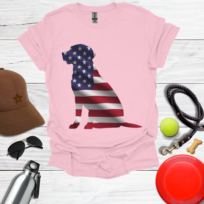 American Flag Labrador Silhouette T-Shirt