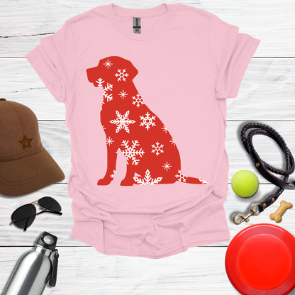 Christmas Labrador Red & Snowflake Tee