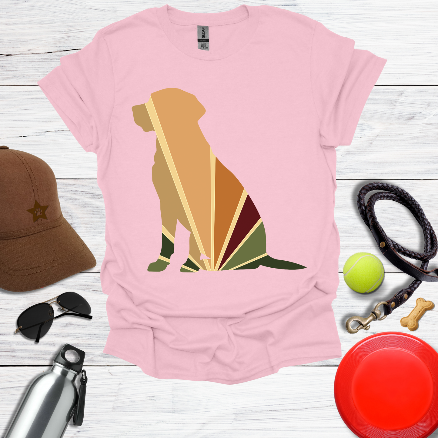 Retro Color Labrador Silhouette Tee