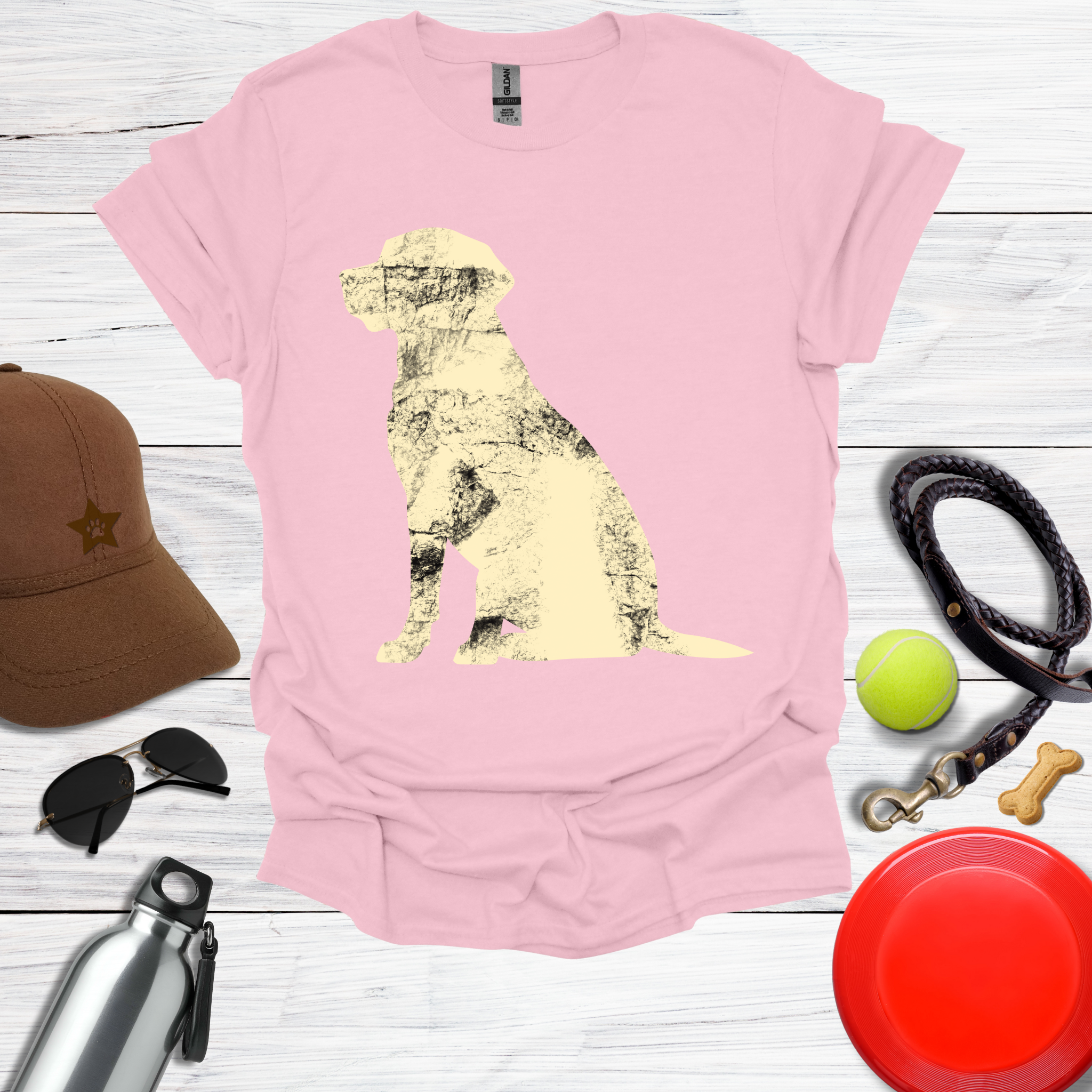 Grunge Labrador Silhouette T-Shirt