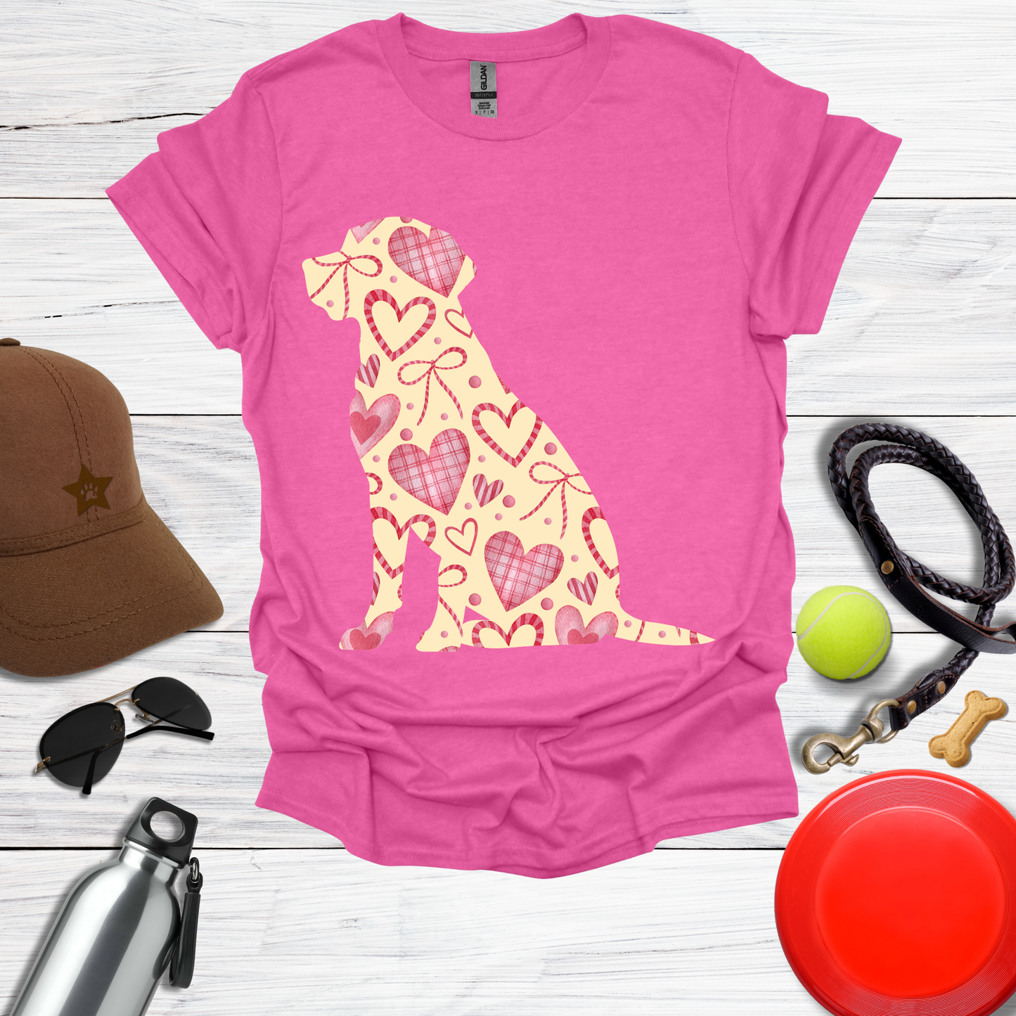 Lab with Hearts and Bows  T-Shirt