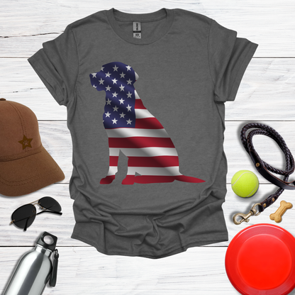 American Flag Labrador Silhouette T-Shirt