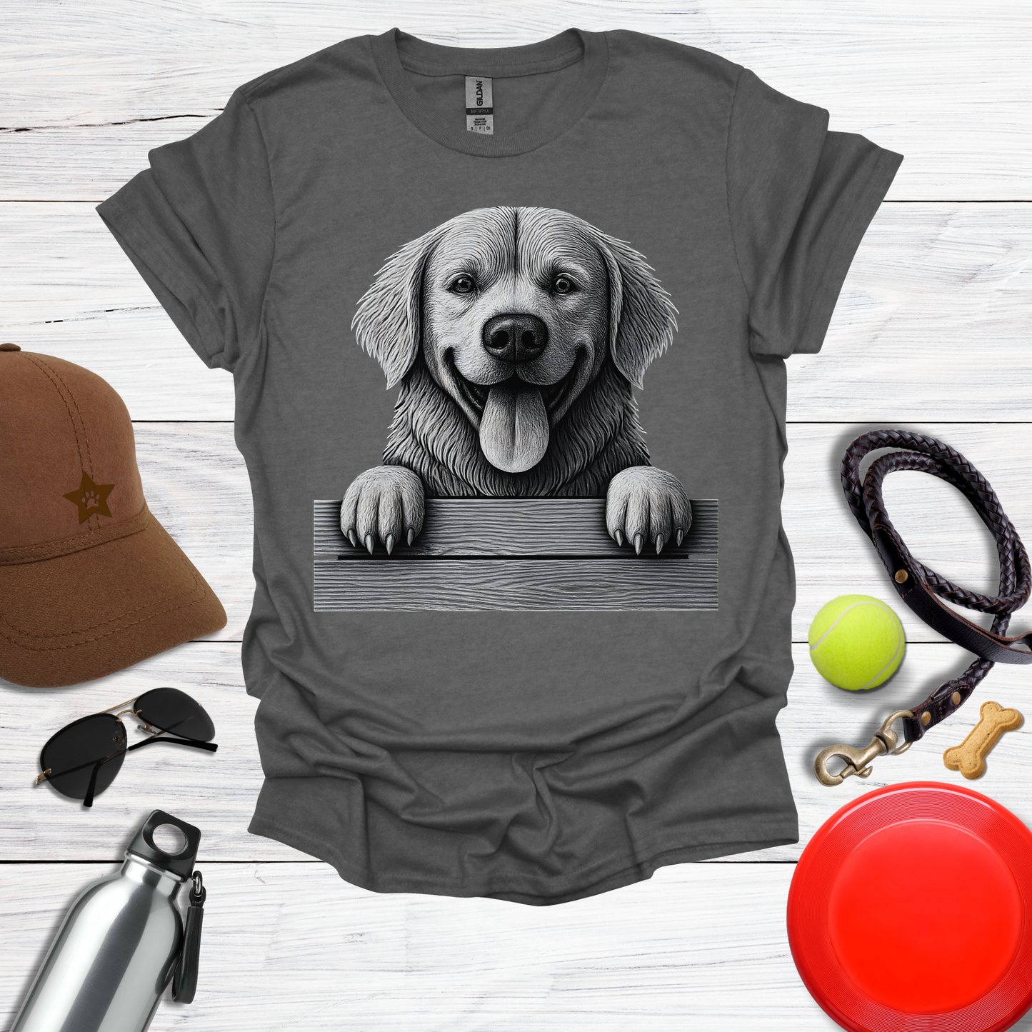 Golden Retriever Peeking T-Shirt