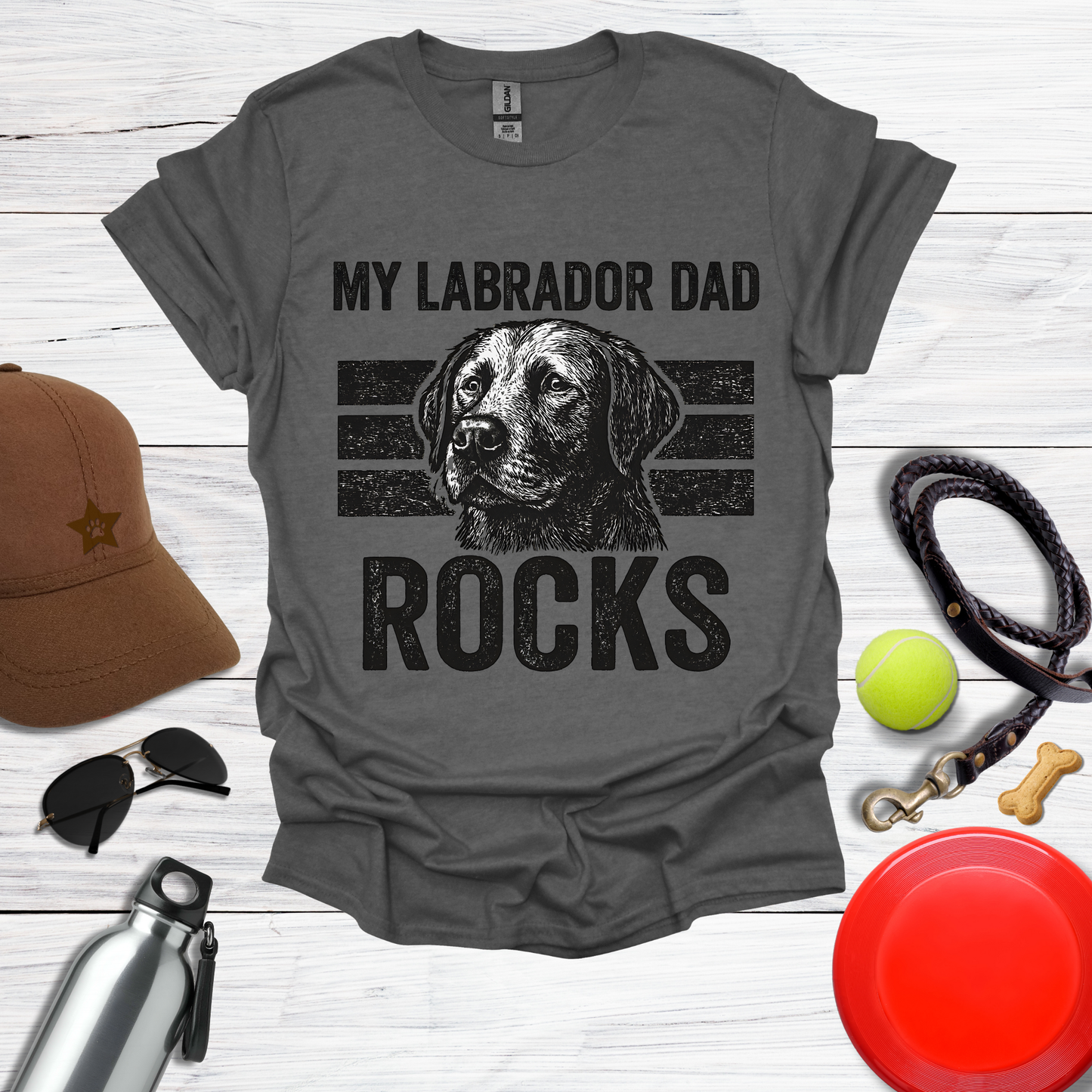 My Labrador Dad Rocks Retro T-Shirt