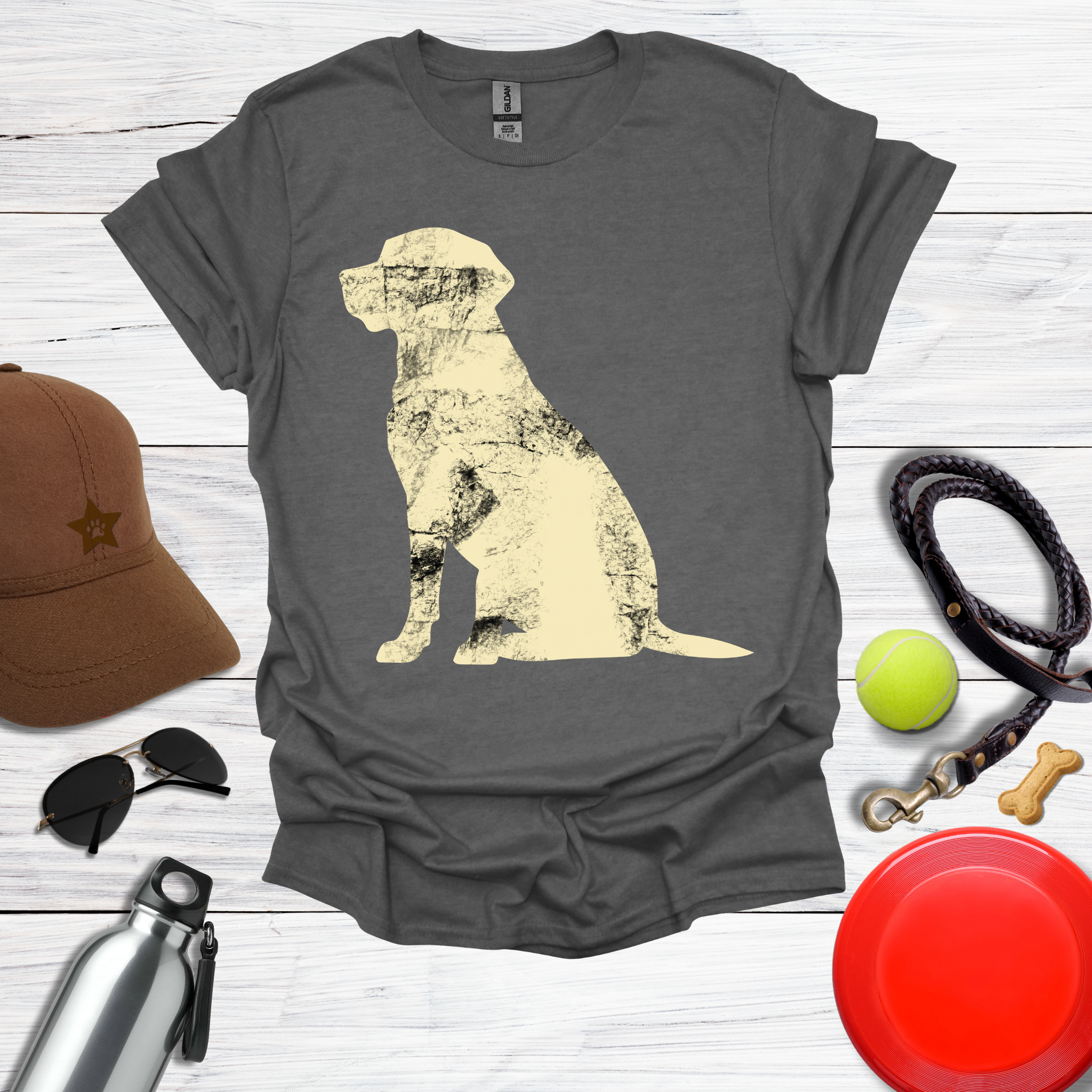 Grunge Labrador Silhouette T-Shirt
