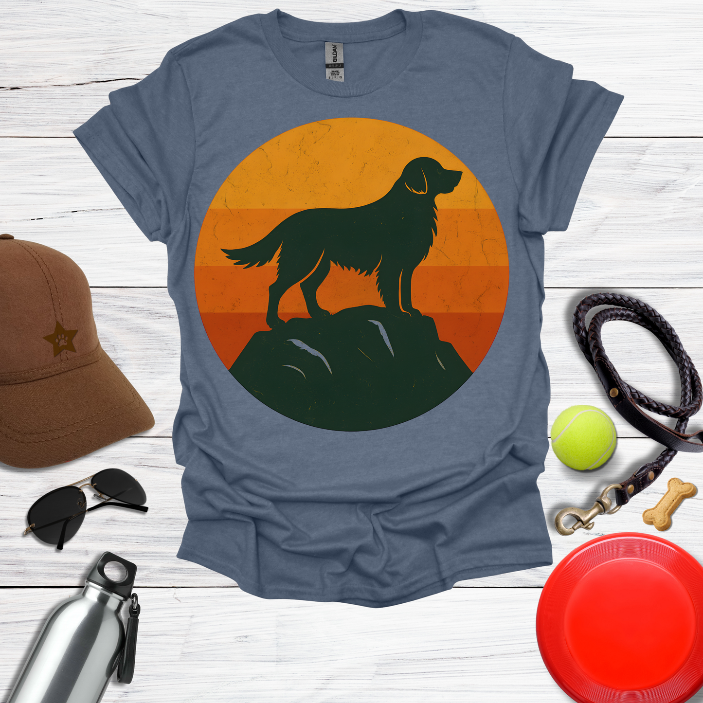 Golden Retriever at Sunset Peak T-Shirt