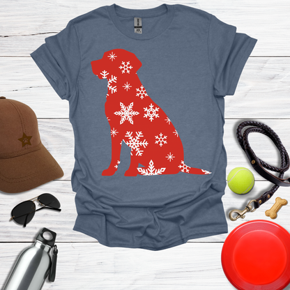 Christmas Labrador Red & Snowflake Tee