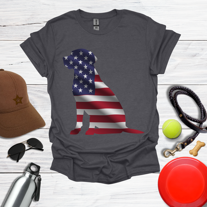 American Flag Labrador Silhouette T-Shirt