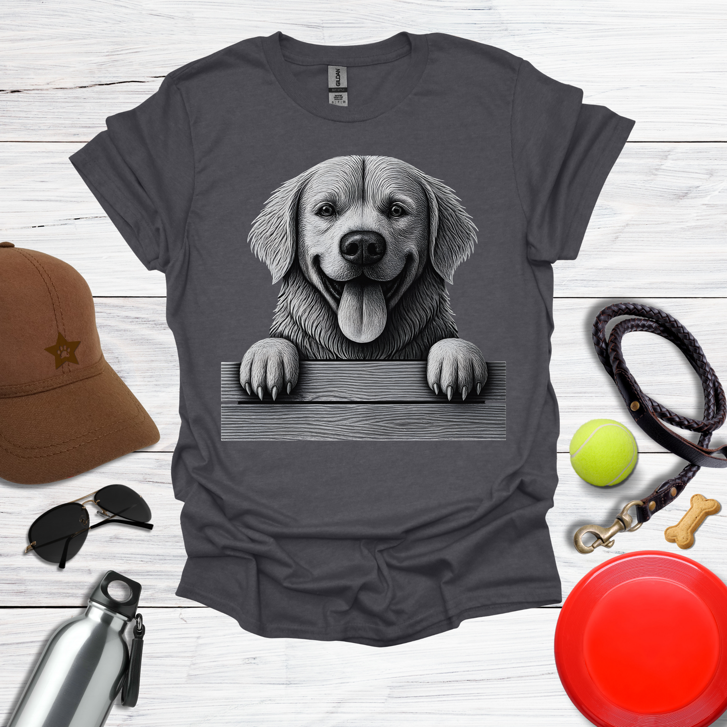 Golden Retriever Peeking T-Shirt