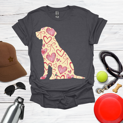 Lab with Hearts and Bows  T-Shirt