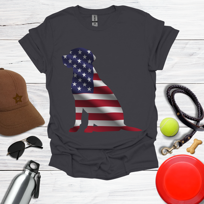 American Flag Labrador Silhouette T-Shirt
