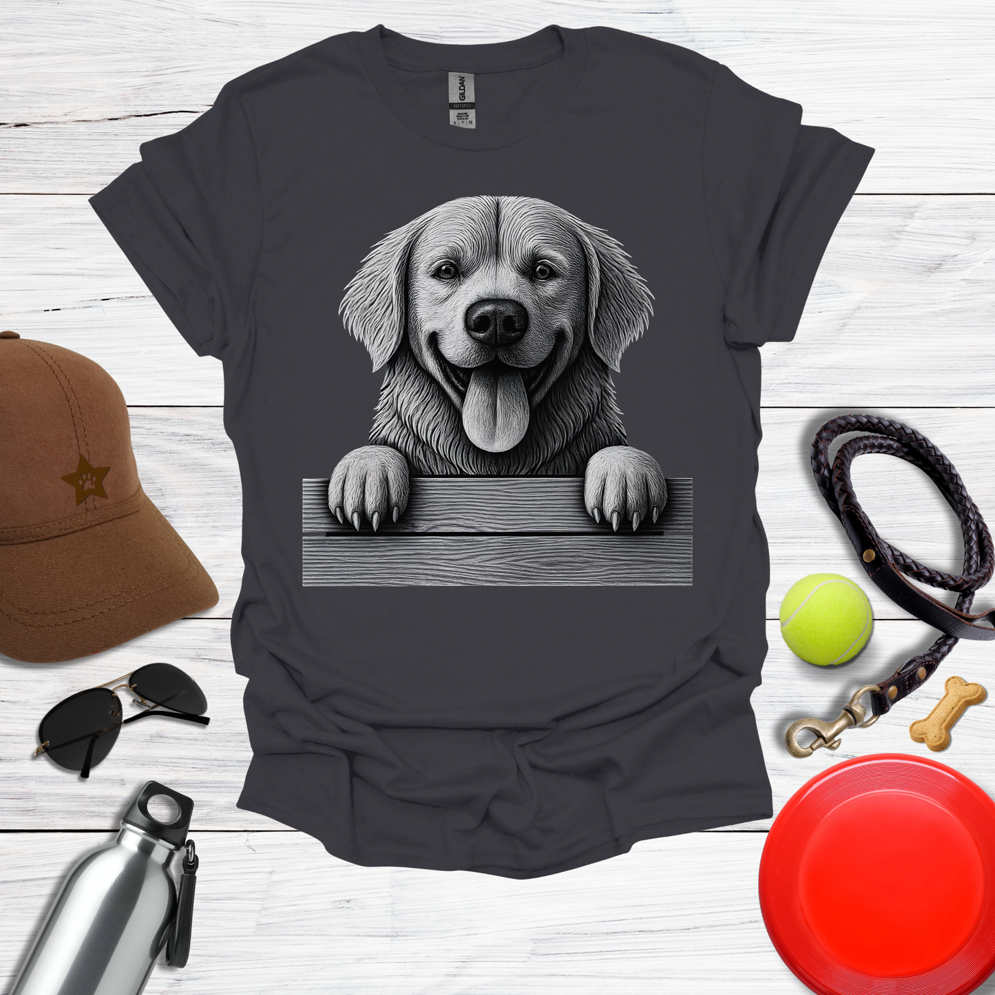 Golden Retriever Peeking T-Shirt