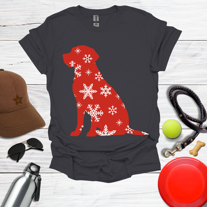 Christmas Labrador Red & Snowflake Tee