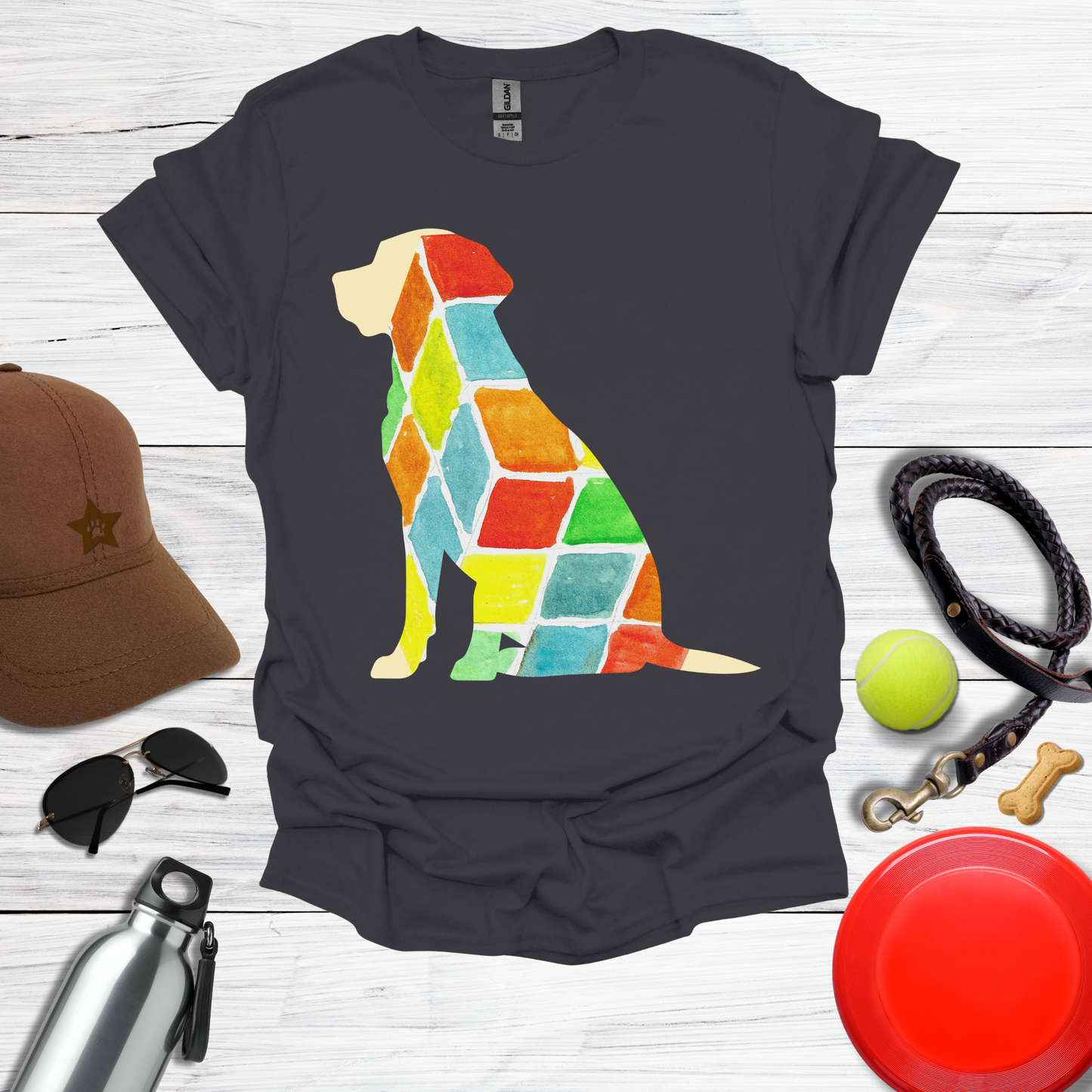 Watercolor Patchwork Labrador Tee