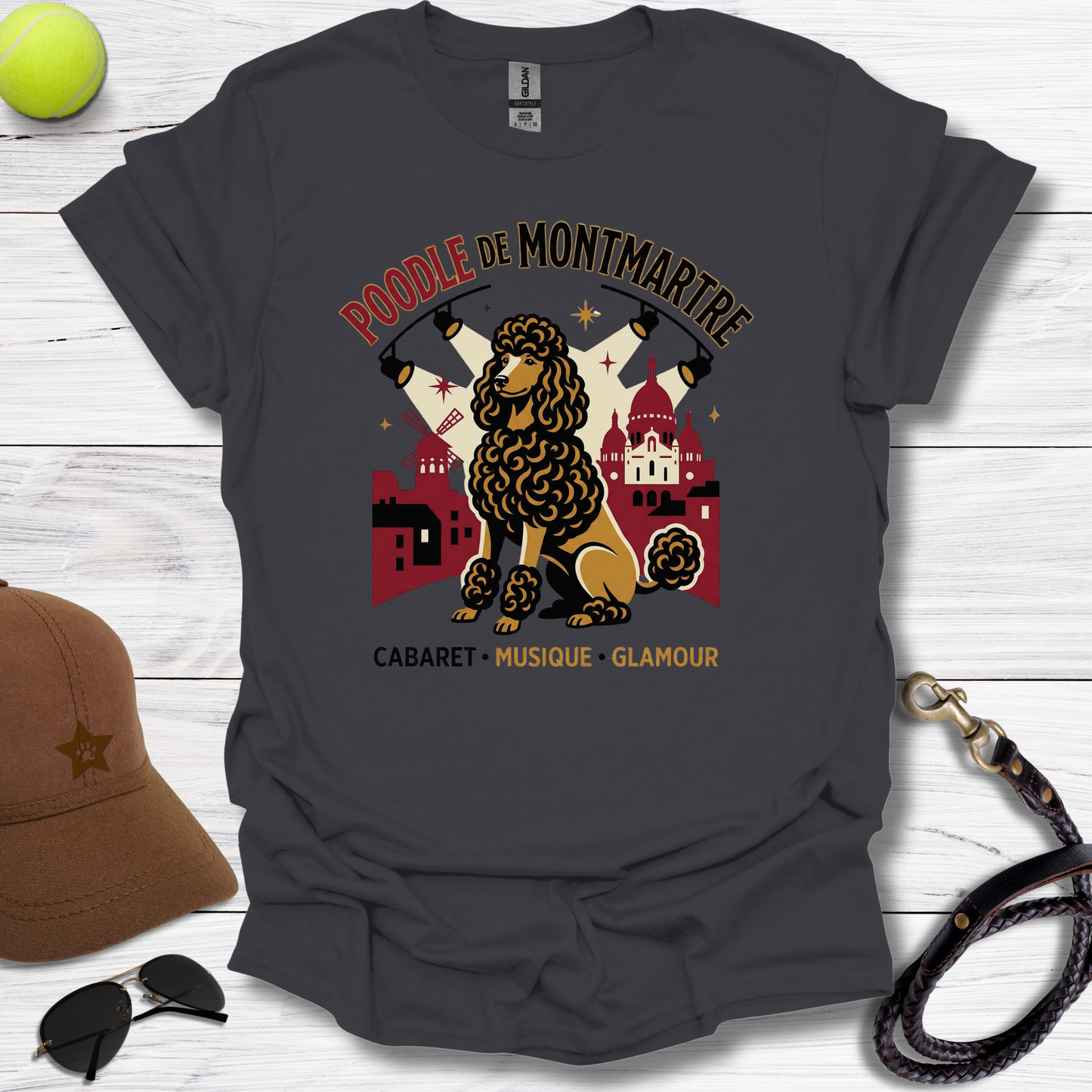 Poodle Cafe De Montmartre T-Shirt