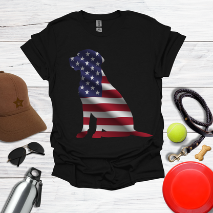 American Flag Labrador Silhouette T-Shirt