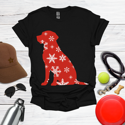 Christmas Labrador Red & Snowflake Tee