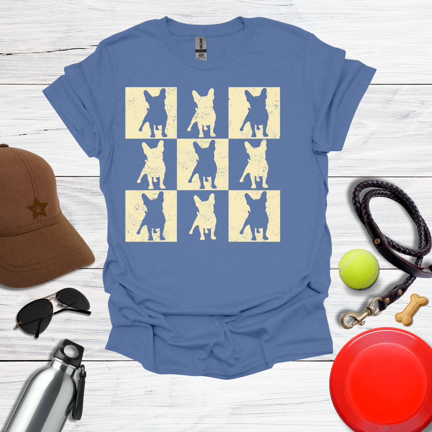 Frenchie Grunge Square T-Shirt