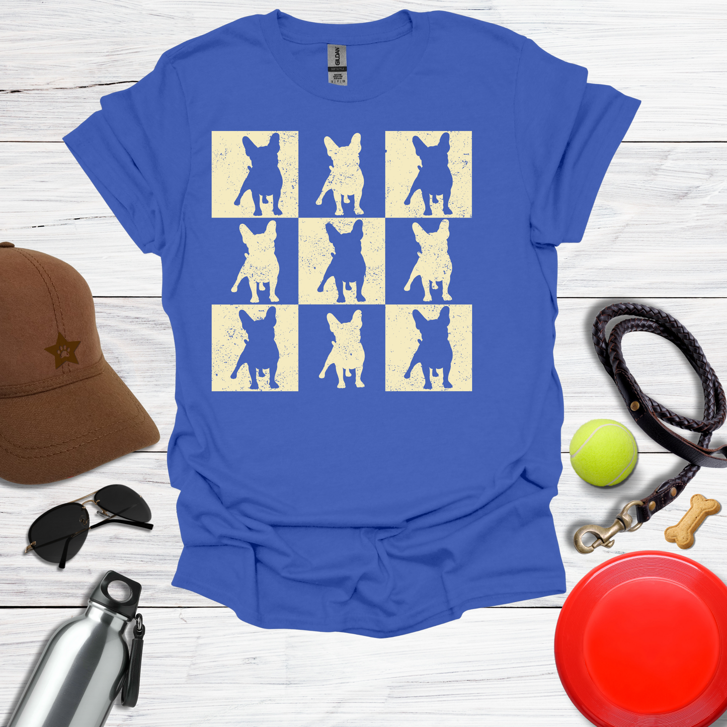 Frenchie Grunge Square T-Shirt