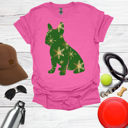 Green Snowflake Holiday Dog T-Shirt