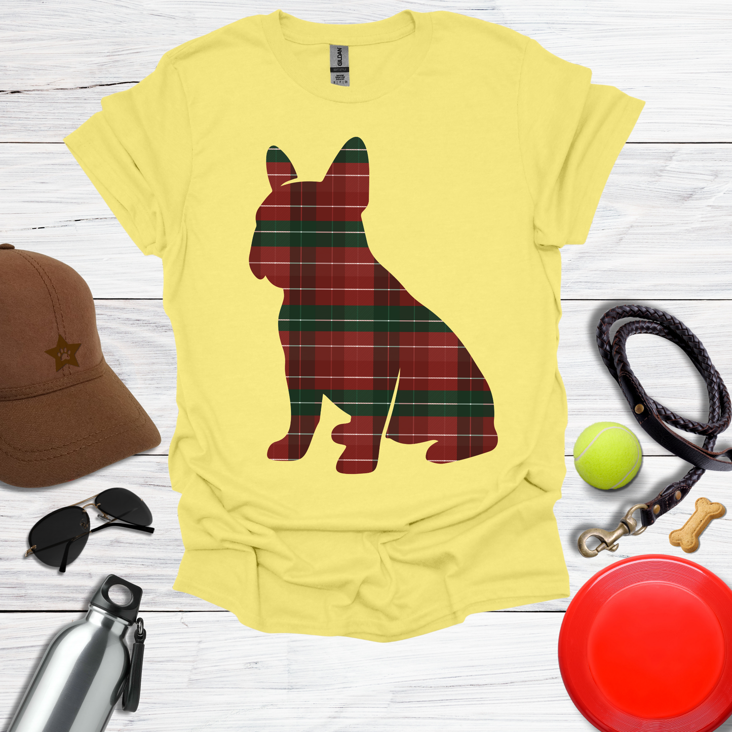 Plaid French Bulldog T-Shirt
