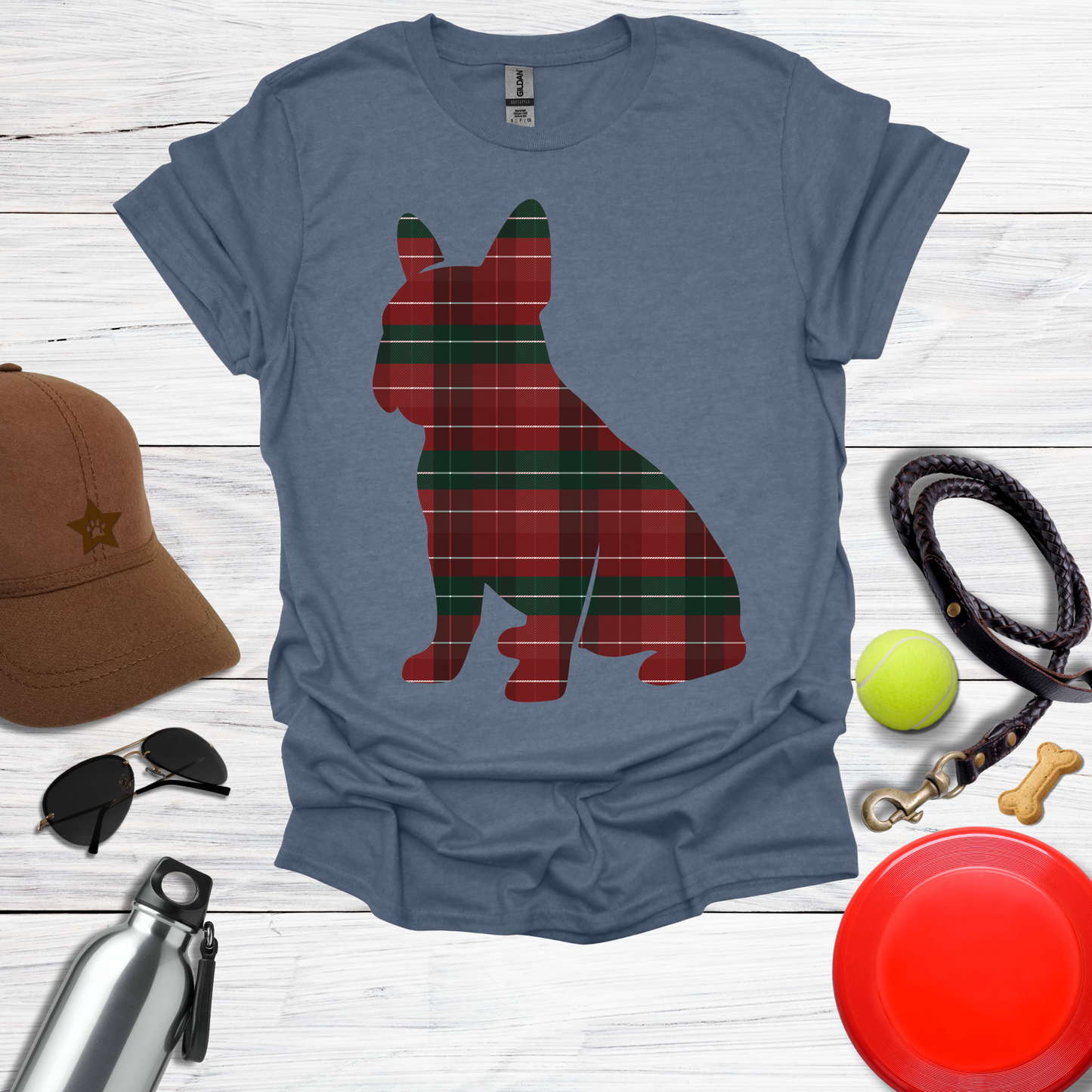 Plaid French Bulldog T-Shirt