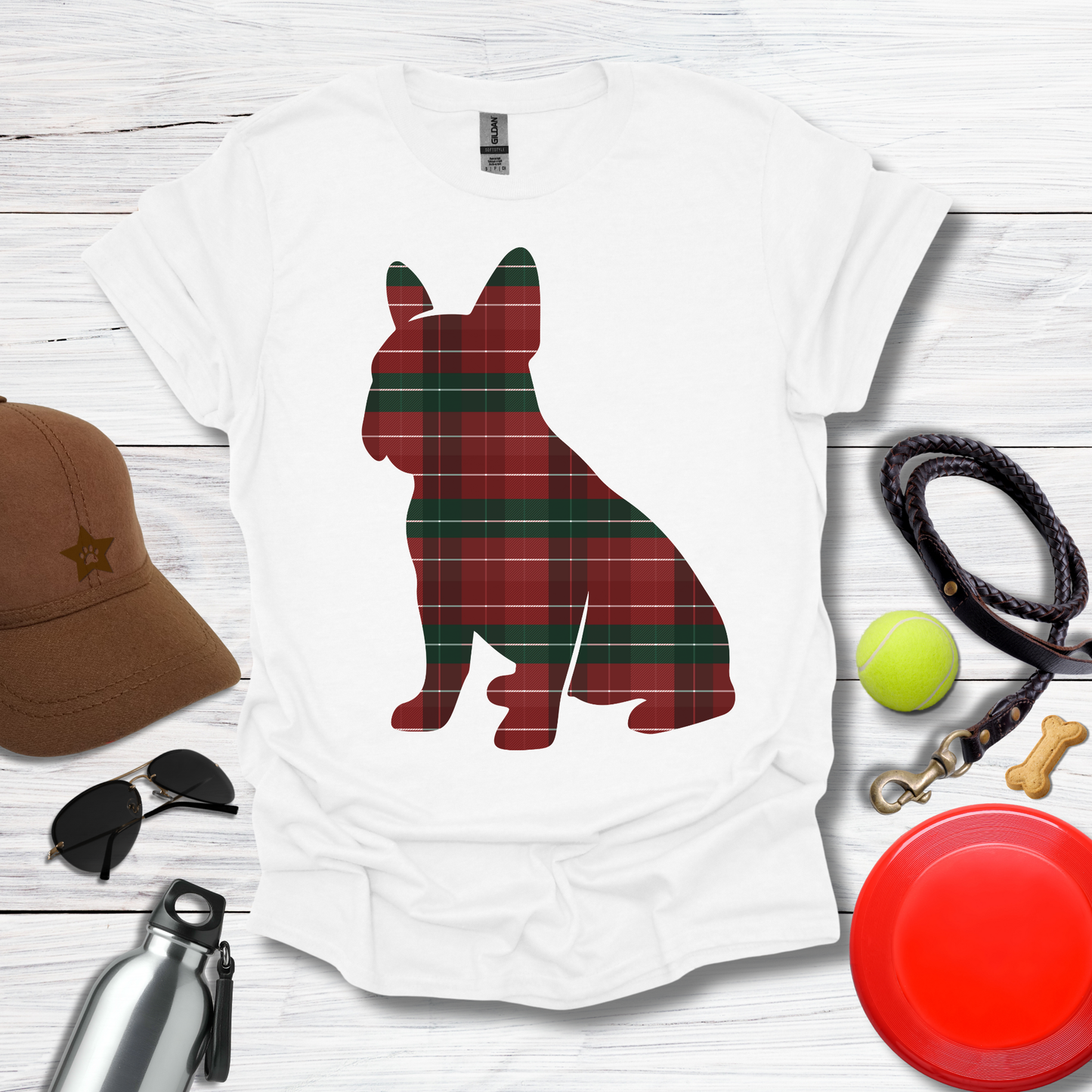 Plaid French Bulldog T-Shirt