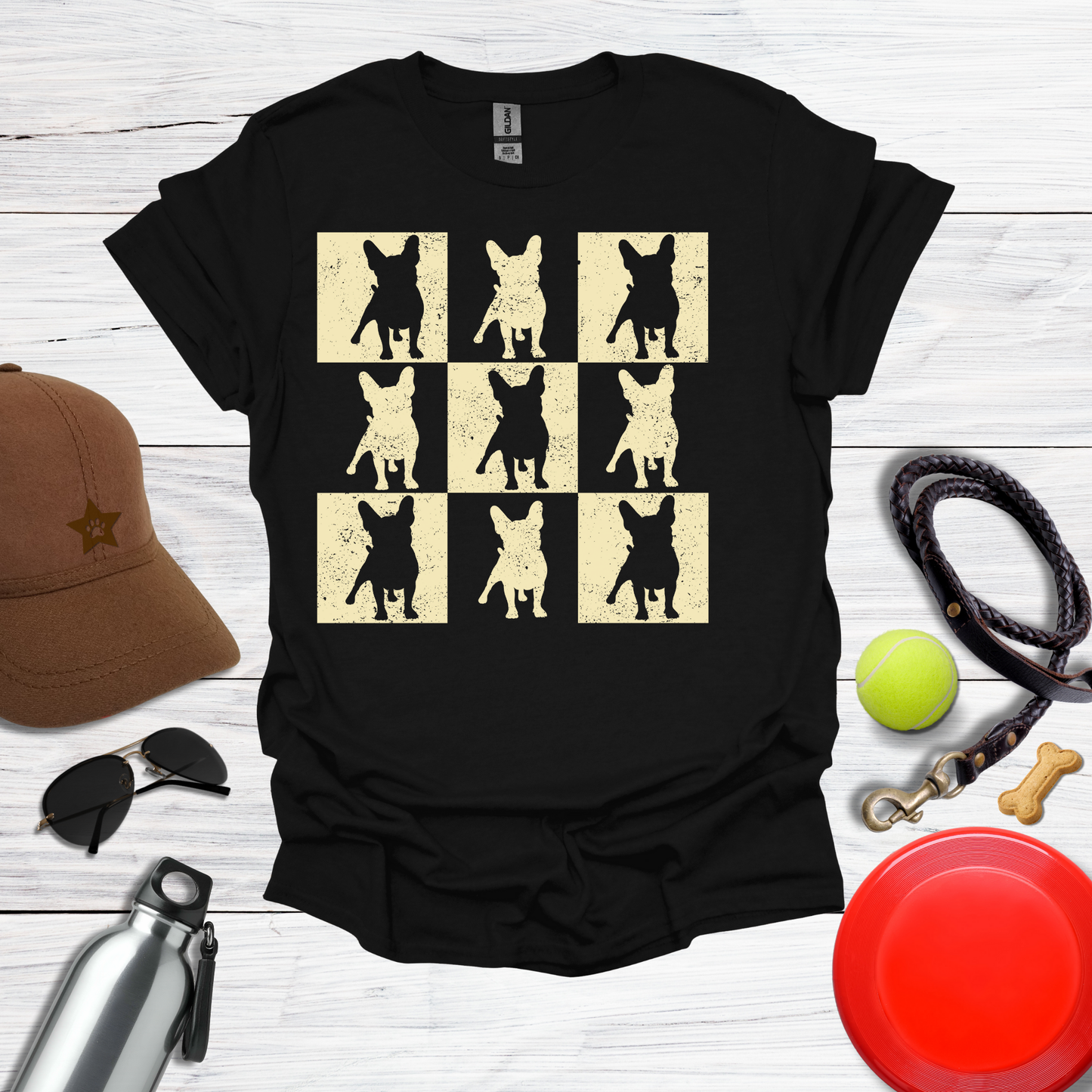 Frenchie Grunge Square T-Shirt