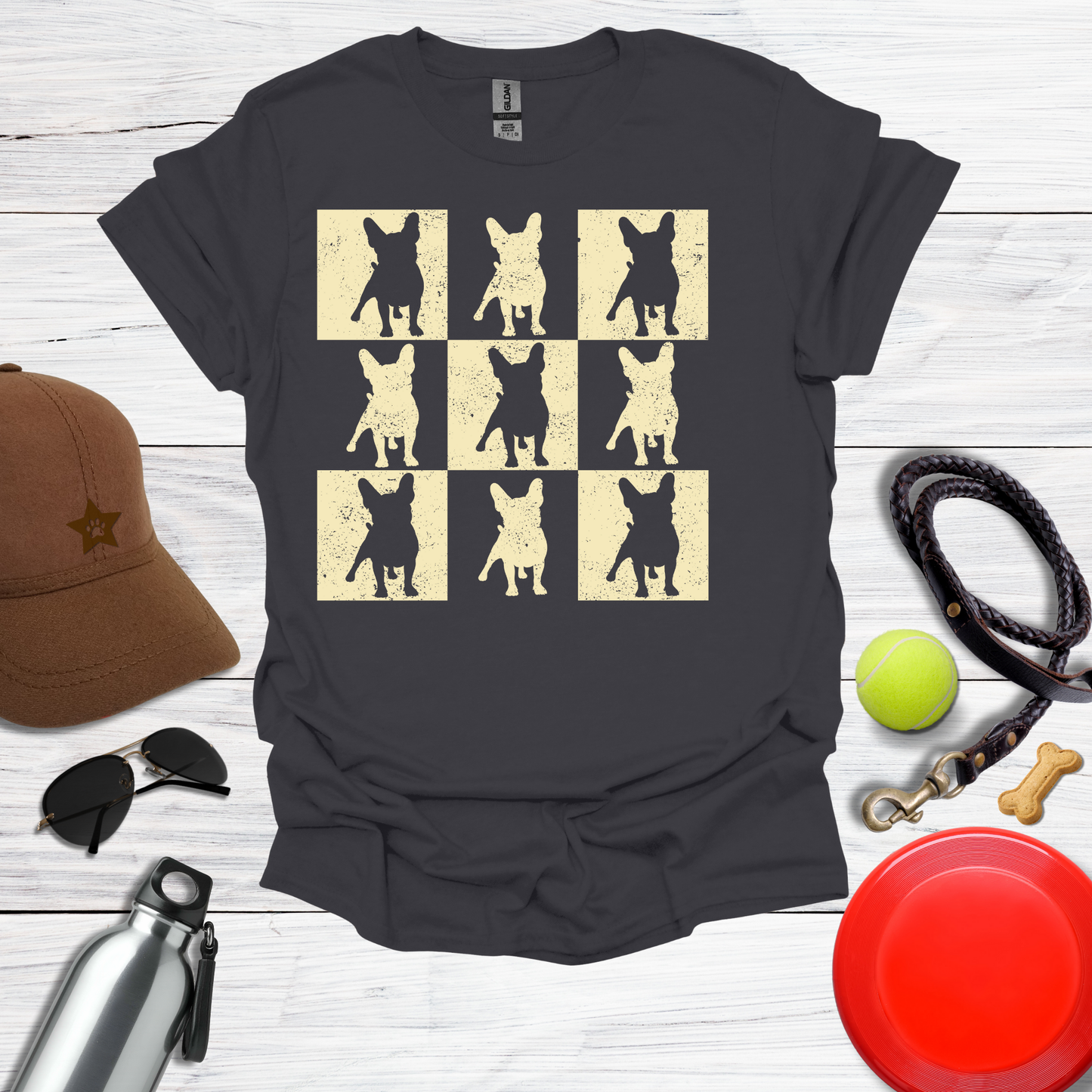 Frenchie Grunge Square T-Shirt