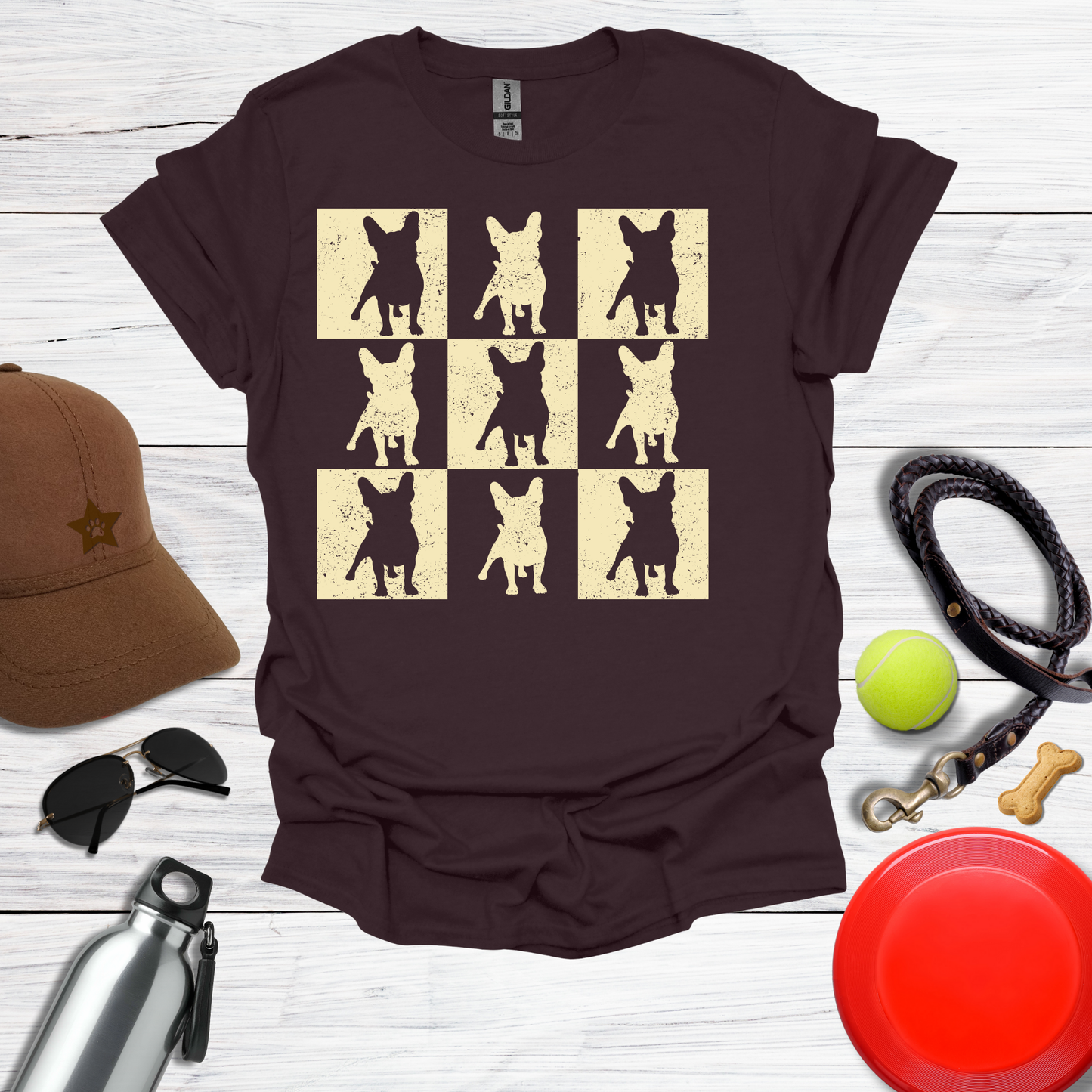 Frenchie Grunge Square T-Shirt