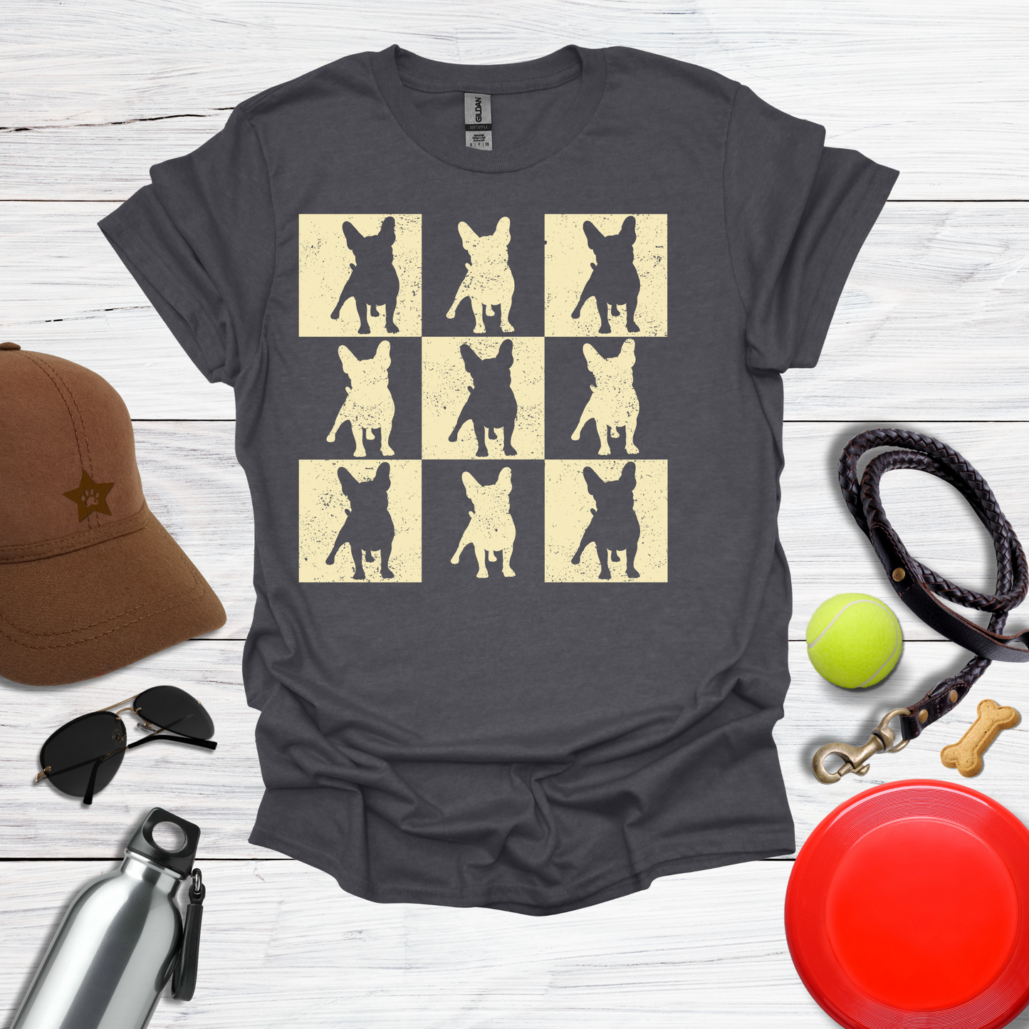 Frenchie Grunge Square T-Shirt