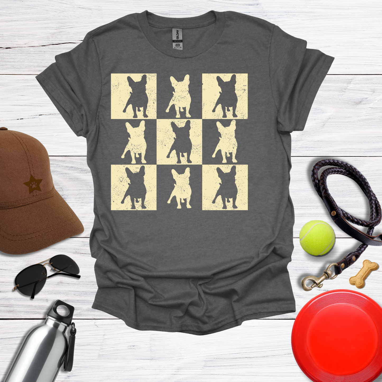 Frenchie Grunge Square T-Shirt