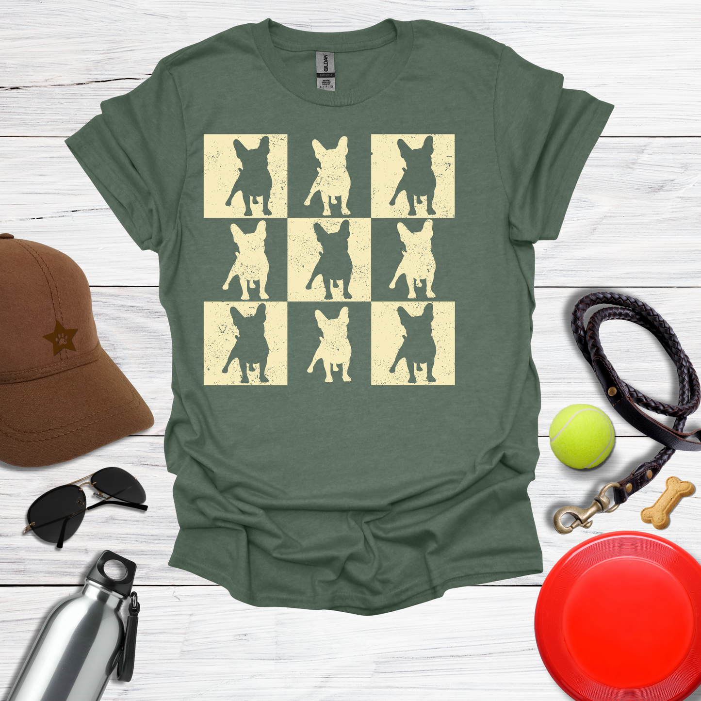 Frenchie Grunge Square T-Shirt