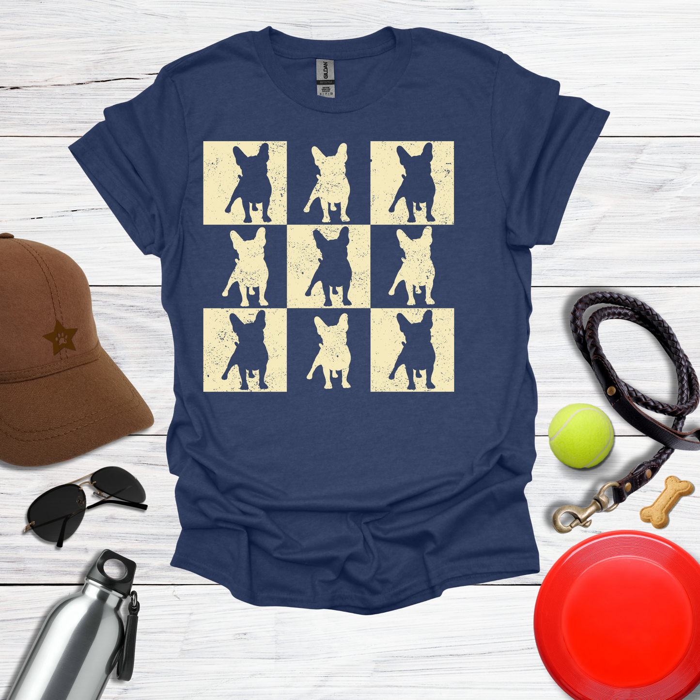 Frenchie Grunge Square T-Shirt