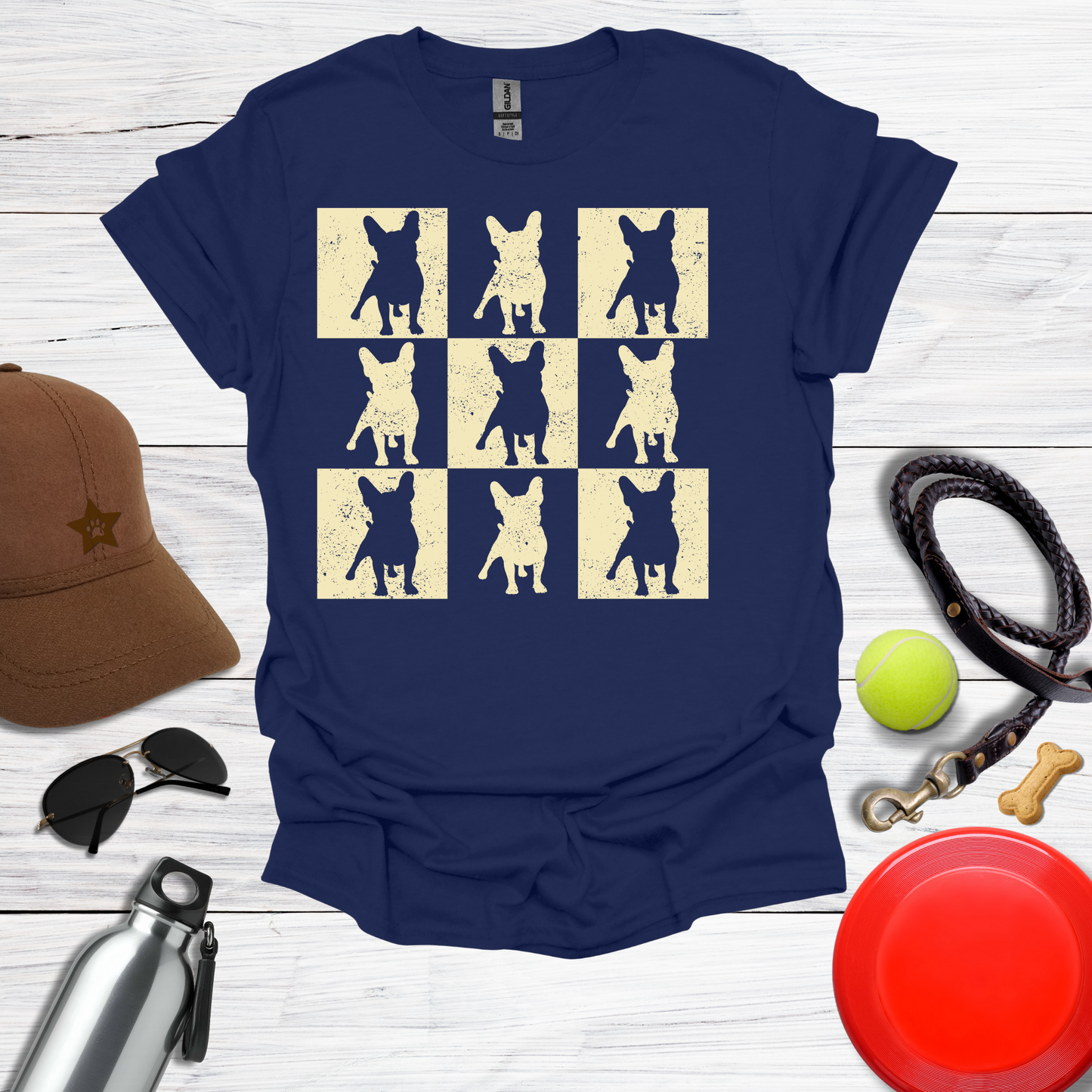 Frenchie Grunge Square T-Shirt